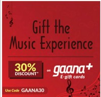 30% Off on Gaana+ E Gift Cards