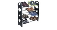 maybe PE :Stackable Shoe Rack 12 Pairs Shoe Rack Organizer 4 Layer Shoe Rack @100+50