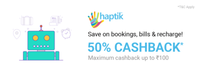 50% Cashback (up to ₹100) on payments via PhonePe (UPI, Cards) on Haptik 