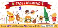 Extra 30% cashback on all food and drinks upto 1000