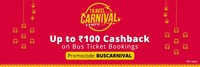 20% Cashback up to ₹100 on bus ticket booking, 30% cashback on next booking