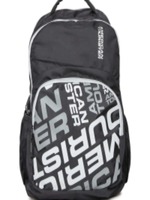 American Tourister Unisex Black Logo Print Backpack