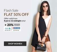 Lifestyle Flash Sale - Min 50% discount + Extra 20% off + 20% additional cashback with HDFC/Standard Chartered cards (8PM - 12 AM today)