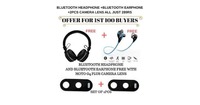 Bluetooth Headphone + Bluetooth Earphone + 2pcs Camera Lens @289