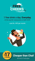 Drinks just for Rs 495 worth RS 7500 at Free Cheers by EAZYDINER (Delhi users only)