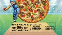 Buy 2 & Get 50 % Off On The Second Pizza At Domino's