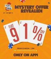 Flat 91% off on apparels at Jabong App only