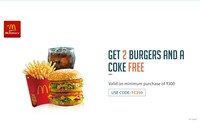 [Last Day] Get 2 Burgers and A Coke Free On McDonalds pay with Freecharge