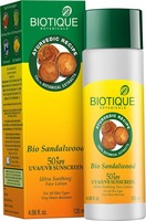 Biotique Bio Sandalwood lotion Sunscreen for all skin Types in the Sun Very Water -Resistant - SPF 50 PA+  (120 ml)