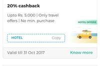 [Last Day] Get flat 20% cashback on travel offers on Nearbuy (max Rs 5000, no min purchase)