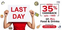 [Last day] Extra 35% upto Rs. 1000 Cashback On All Food and Drinks on LittleApp