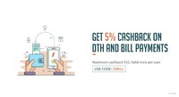 Get 5 %  Cashback On Bill payment on freecharge