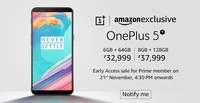 OnePlus 5T 6GB + 64 GB || 8 GB + 128 GB + 1500 Instant CB with HDFC Cards (Live at 4.30 pm)