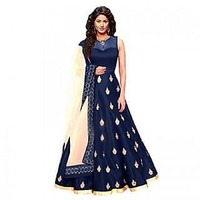 BollyLounge Women's Tafeta Silk semi stitched anarkali suit @56% OFF