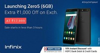 10 % Instant Discount HDFC Bank Cards On Infinix Zero 5 At Flipkart