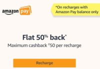 Recharge using Amazon Pay balance and get a 50% cashback