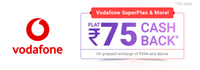 Flat Rs.75/- cashback on Vodafone prepaid recharge of Rs.344 and above