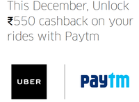 Add 550 to your Paytm Wallet and get 10% cashback on your next 10 rides