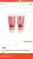 VLCC MULBERRY ROSE FACE WASH PACK OF 2 100 % CASH BACK FREE SHIPPING