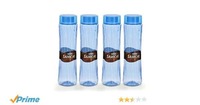 Steelo Plastic Water Bottle, 1.1 Litre, Set of 4, Blue @ Rs.189/- (77% off)