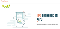 Get 10% cashback when you pay with Freecharge on PayU Mercents [buy amazon Voucher from Zaggle]