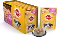 Pedigree Gravy Chicken Chunks for Puppy Chicken Dog Food  (1.2 kg, Pack of 15)