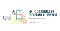 Freecharge - Flat Rs.75 cashback on Landline/Broadband/Gas Bill Payments above 1000