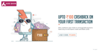 Get 50% cashback on your first Recharge/Bill payment via Axis bank CC/DC Cards at FreeCharge