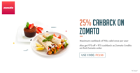 Get 25% cashback for your Zomato order via Freecharge