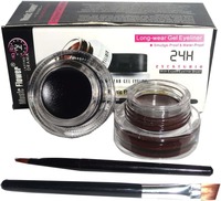 Music Flower Long Lasting Gel Eyeliner, Black and Brown