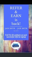 Live again-HDFC onchat refer and earn, 50 rs per refer for both users.