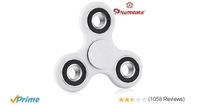 Premsons Fidget Spinner 608 Four Bearing Ultra Speed Tri-Spinner Hand Spin Toy - White + Black Wing Bearings 