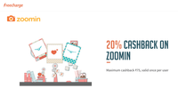 Get 20% Cashback upto Rs.75 when you pay with Freecharge on ZoomIn