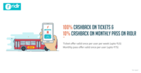 Ridlr - 100% cashback on BEST ticket booking and 10% cashback on pass through Freecharge