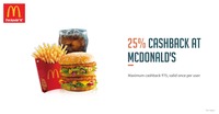 Transact at McDonalds outlets using Freecharge Wallet & get 25% cashback, max Rs.75