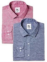 [Lower than last fpd] -EX by Excalibur Men's Plain Regular Fit Formal Shirt (Pack of 2) @Rs 345