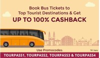 Get upto 100% Cashback on Bus ticket Booking ON or TO top destination's at Paytm (all users)