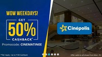 Get 50 % CASHBACK Up To Rs. 150 On Movie Tickets Booking At Paytm ( Only Cinepolis Cinemas )