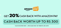 20% cashback upto 300 through Amazon pay