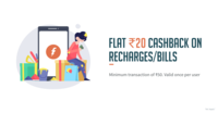 Freecharge - 20 cashback on recharge/ Bills of 50