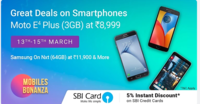 Mobile bonanza + 5% Instant Discount Using SBI Credit Card (13th-15th March) 