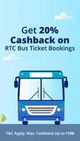 Get 20% Cashback on booking APSRTC,GSRTC,RSRTC & UPSRTC Bus tickets