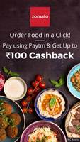 Flat 20% cashback, Upto Rs.100 at Zomato on payment via Paytm wallet||20-31 March
