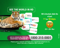 Videocon d2h Khushiyon Ka Weekend Offer-HD Lifestyle Rs.1 for 1 month
