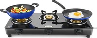 Ideale Triox-KT Steel Manual Gas Stove  (3 Burners)