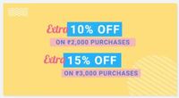 Flipkart: Buy More, Save More - Buy worth ₹2000-2999 save Extra 10%; Buy worth ₹3000 save Extra 15%