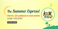 Get Rs.20 cashback on train ticket ,Upto 30% on bus tickets & upto 25% on Food orders on train at railyatri