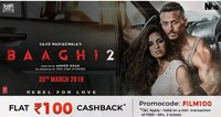 Flat Rs.100 cashback on Baaghi 2 movie tickets [all users]