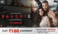 Get 20% to 100% Cashback Coupon Upto Rs.500 for Baghi 2 Movie Tickets