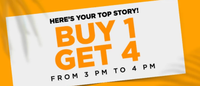 Jabong :- Buy 1 Get 4 on Top Brands Fashion (3 - 4 Pm)